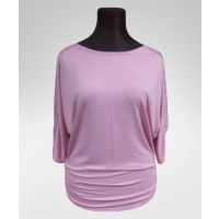 Tunika Bonita z koronką na rękawach 3/4 - pudrowy róż